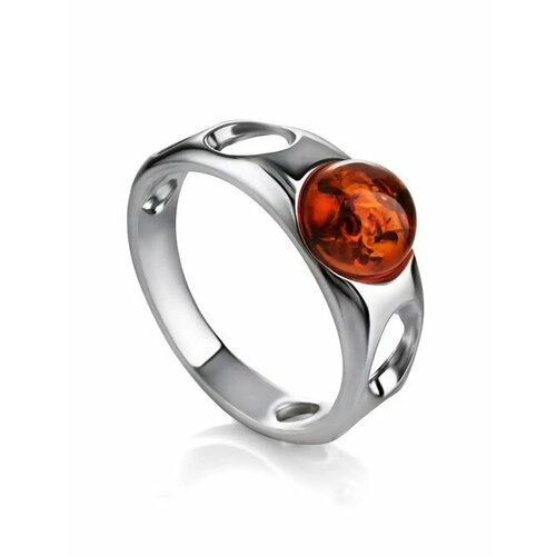 Купить Кольцо, янтарь, безразмерное, коричневый, серебряный
Стильное кольцо «Энигма» из...