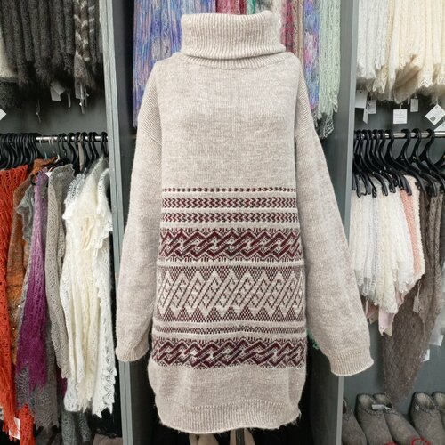 Купить Свитер Орчанка, размер 56/60, бежевый
Шерстяной свитер "Блестящий снег" Ширина 6...