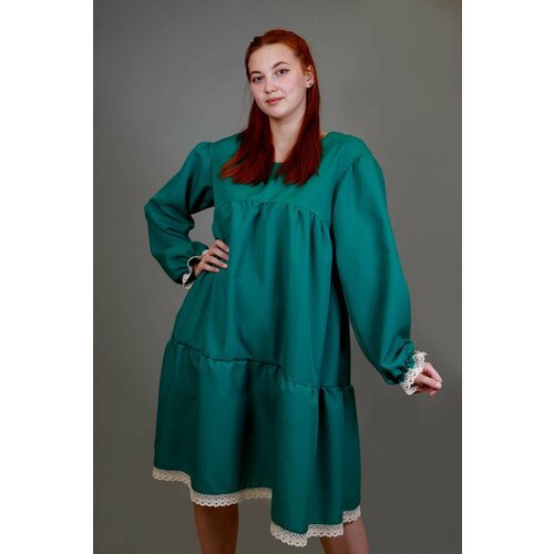 Купить Платье ТАХА, размер 48, зеленый
Модный тренд платье свободного А-силуэта из габа...
