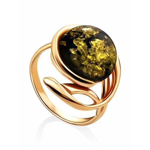 Купить Кольцо, янтарь, безразмерное, зеленый, золотой
Эффектное кольцо из с пой, украше...