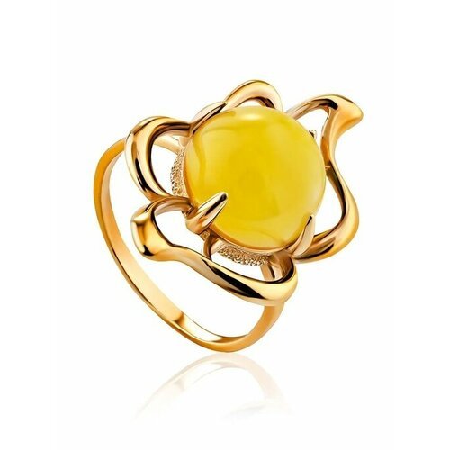 Купить Кольцо, янтарь, безразмерное, золотой, бежевый
Ажурное кольцо «Юнона» из пробы с...