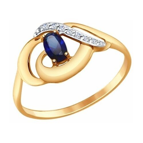 Купить Кольцо Diamant online, золото, 585 проба, корунд, фианит, размер 17.5
<p>В нашем...