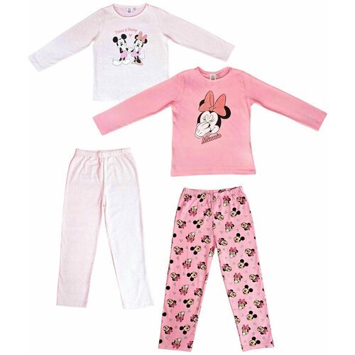 Купить Пижама , размер 116, бежевый, розовый
Комплект из 2-х хлопковых пижам с модным п...