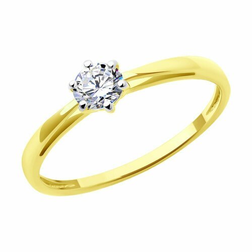 Купить Кольцо Diamant, желтое золото, 585 проба, фианит, размер 18.5
Кольцо из желтого...
