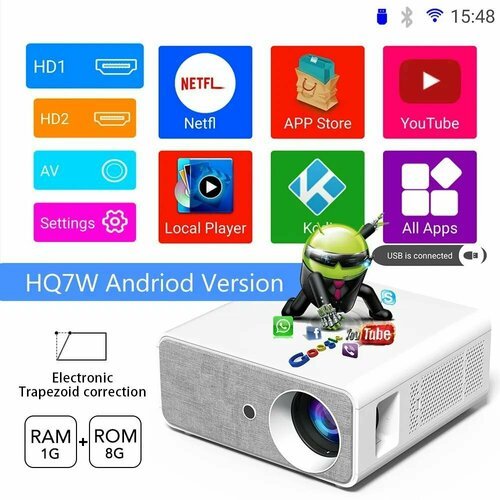 Купить Проектор Touyinger HQ7W
Проектор Full HD с высокой яркостью 7000 люмен и контрас...