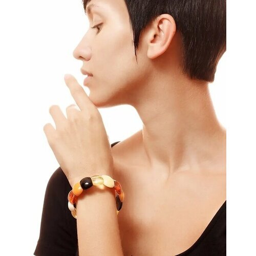 Купить Браслет
Красивый плоский браслет из натурального янтаря «Пестрые овалы»<br><br>...