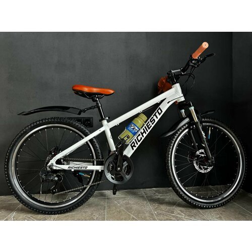 Купить Велосипед горный Richiesto 24", алюминиевый, Подростковый детский Унисекс, белый...
