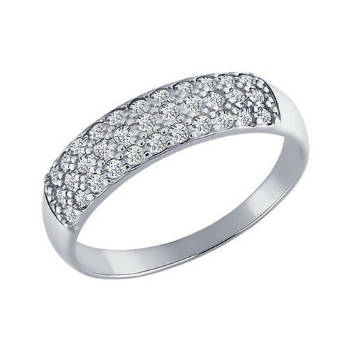 Купить Кольцо помолвочное Diamant online, белое золото, 585 проба, фианит, размер 18
<p...