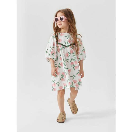 Купить Сарафан Happy Baby, размер 86-92, белый, зеленый
Платье для девочки с коротким р...