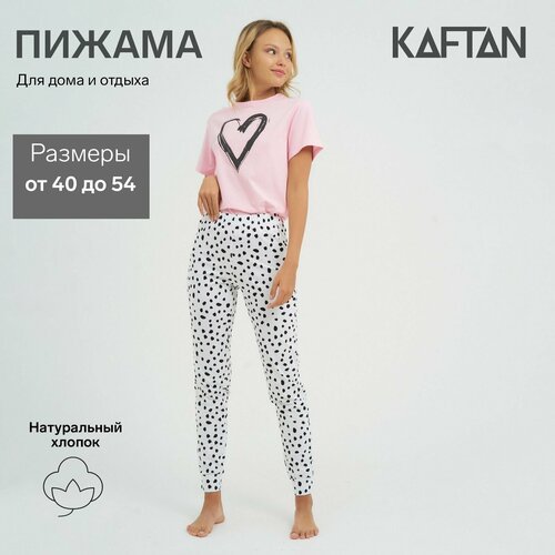 Купить Пижама Kaftan, размер 52-54, розовый, белый
Пижама женская от бренда KAFTAN, кул...