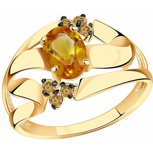 Купить Кольцо Diamant online, золото, 585 проба, фианит, цитрин, размер 16
<p>В нашем и...
