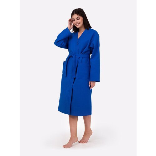 Купить Халат HappyFox, размер 56/58, голубой
Вафельный халат выполнен из натурального 1...