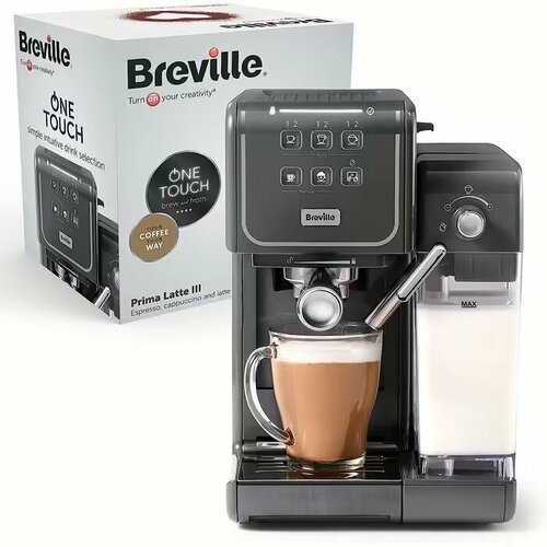 Купить Кофемашина Breville Prima Latte III, серая / VCF146X
Кофемашина на 2 чашки с нас...