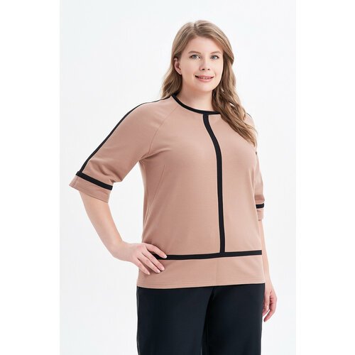 Купить Блуза Olsi, размер 64, бежевый
Женская блузка больших размеров прямого кроя, вып...