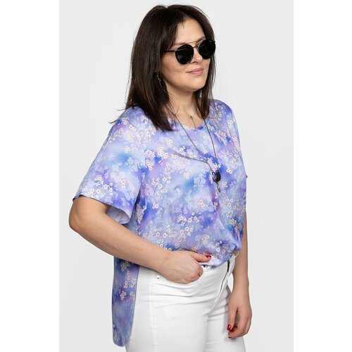 Купить Блуза SVESTA, размер 58, голубой
Стильная летняя блузка с коротким втачным рукав...