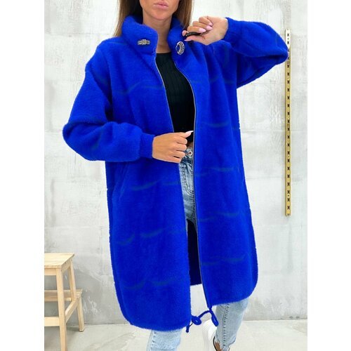 Купить Кардиган, размер 48/54, синий
Элегантный женский кардиган-пальто oversize, едины...