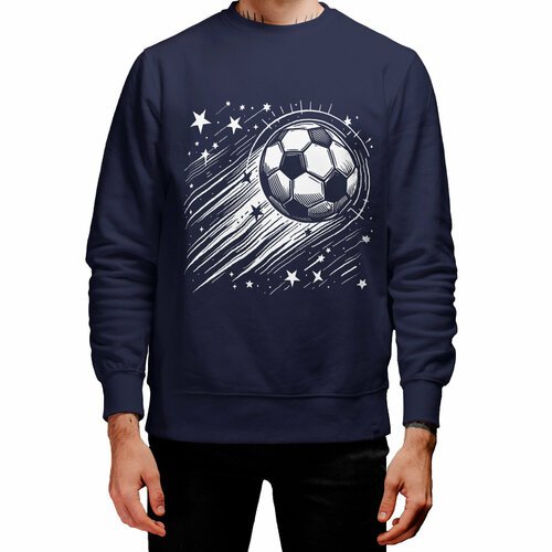Купить Свитшот ROLY, размер 2XL, синий
Название принта: Футбольный мяч летит к звездам....