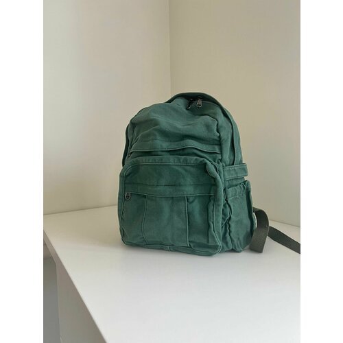 Купить Рюкзак универсальный изумрудно-зеленый небольшой
рюкзак, холщовый, универсальный...
