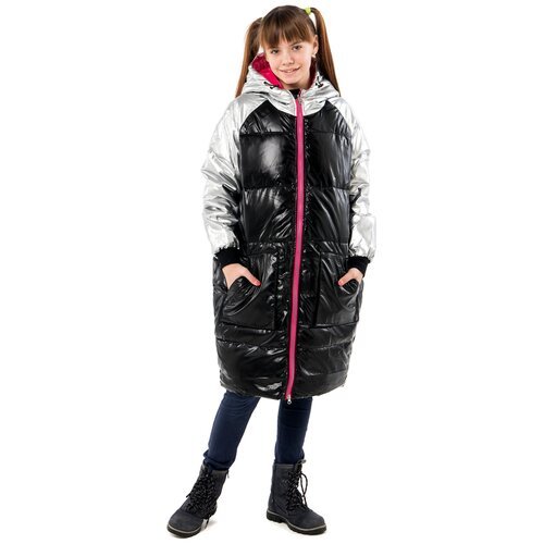 Купить Куртка V-Baby, размер 170, черный
Осеннее пальто для девочки силуэта- кокон. В п...