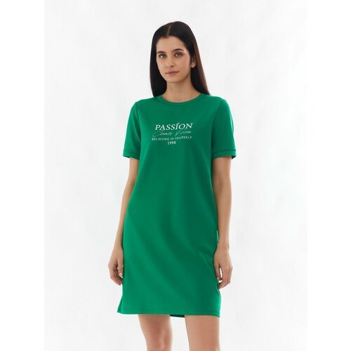 Купить Платье Zolla, размер XL, зеленый
Короткое зелёное женское платье-футболка из эла...