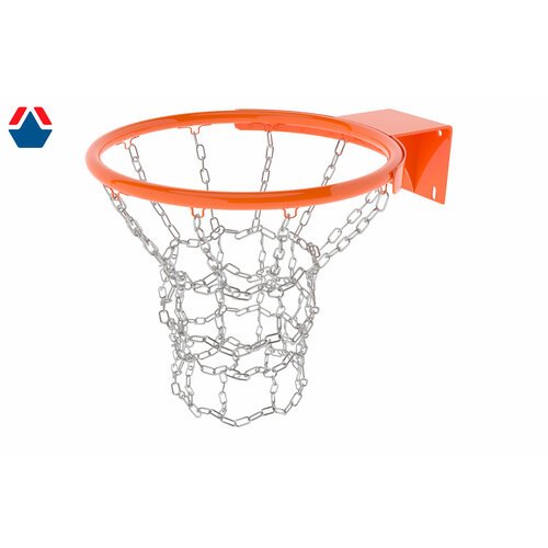 Купить Кольцо баскетбольное №7 стандарт Антивандальное с металлической сеткой (оранжево...