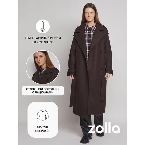 Купить Пальто Zolla, размер S, коричневый
Длинное женское пальто-тренч пиджачного кроя,...