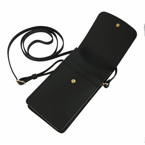 Купить Чехол-сумка для телефона из натуральной кожи Petek 1855 22085.234.01 черный, мат...