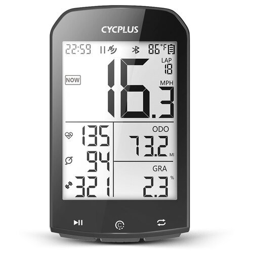 Купить Беспроводной GPS велокомпьютер Cycplus М1, 16 функций (совместим с датчиками: ск...