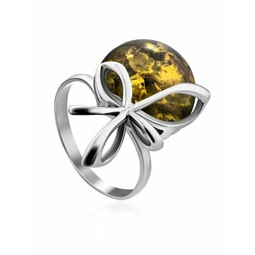 Купить Кольцо, янтарь, безразмерное, зеленый, серебряный
Яркое кольцо «Черри» из и нату...
