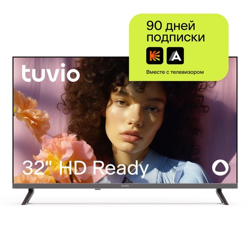 Купить 32” Телевизор Tuvio HD-ready DLED Frameless на платформе YaOS, TD32HFGEV1, темно...
