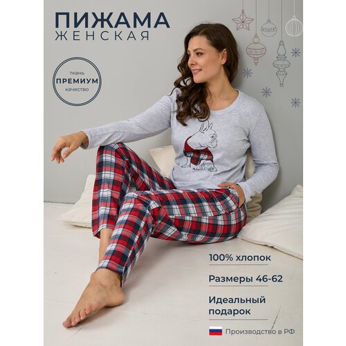 Купить Пижама Алтекс, размер 50, красный, серый
Пижама женская со штанами прекрасно под...