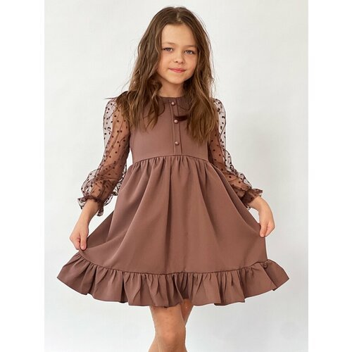 Купить Платье Бушон, размер 98-104, коричневый
Платье для девочки нарядное бушон ST52,...