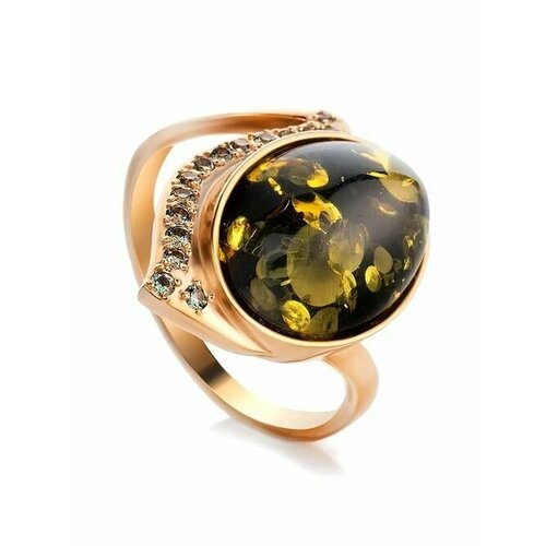 Купить Кольцо, янтарь, безразмерное, зеленый, золотой
Необычное кольцо из с натуральным...