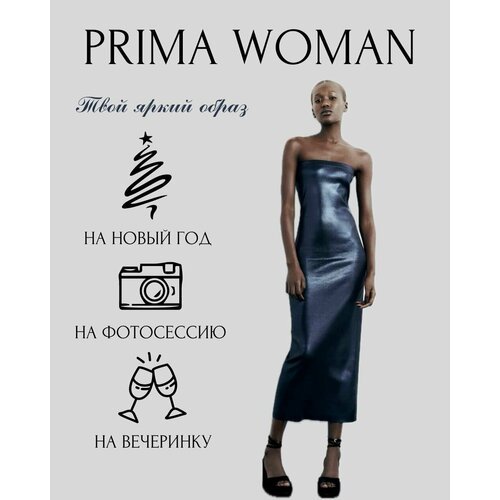 Купить Платье Prima Woman, размер S, синий
Приталенное платье с эластичным прямым вырез...