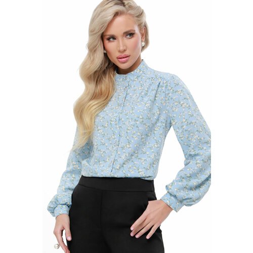 Купить Блуза DStrend, размер 54, голубой
Нарядная блузка на пуговицах с принтом — стиль...