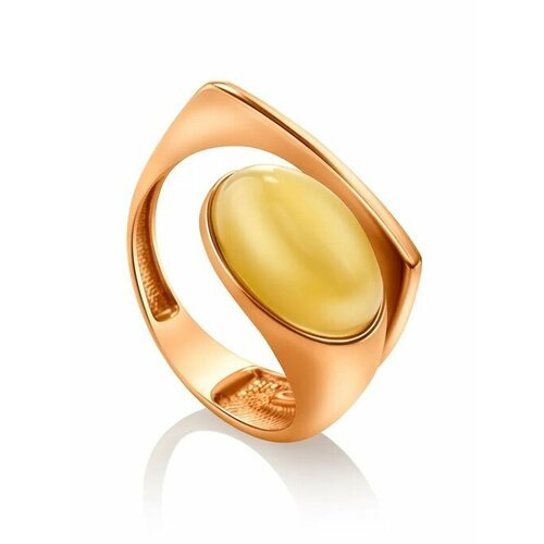 Купить Кольцо, янтарь, безразмерное, белый, золотой
Стильное кольцо из , украшенный янт...