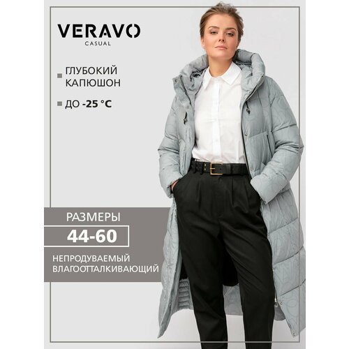 Купить Пуховик VeraVo, размер 60, серый
Зимний стильный женский пуховик с двойным капюш...