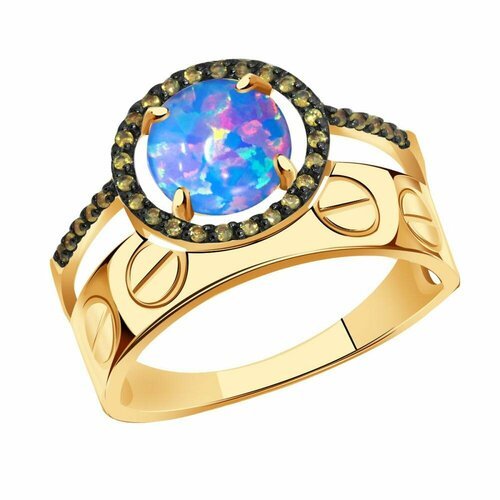 Купить Кольцо Diamant online, золото, 585 проба, опал, фианит, размер 19.5
<p>В нашем и...
