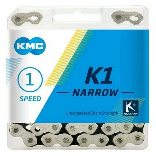 Купить Цепь KMC K1 Narrow 1SP 1/2X3/32"X112Links silver/black
КМС Цепь K1 NARROW, 1 ск,...