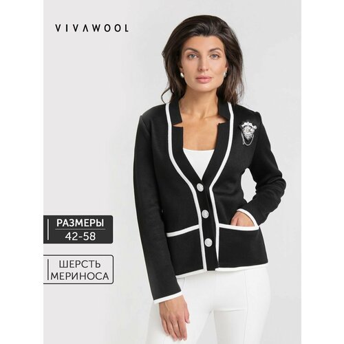Купить Кардиган VIVAWOOL, размер 42, черный
Элегантный жакет-пиджак выполнен на 10 клас...