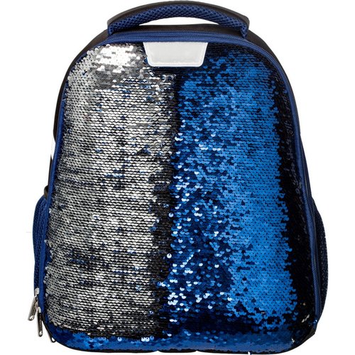 Купить Школьный рюкзак №1School Sparkle Blue с ортопедической спинкой и двусторонними п...