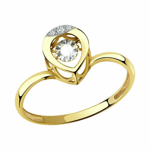 Купить Кольцо Diamant online, желтое золото, 585 проба, фианит, размер 16, золотой
<p>В...