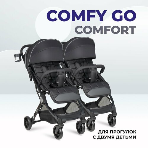Купить Коляска прогулочная для двойни Farfello Comfy Go Comfort, черный
<h3>Легкая и ма...