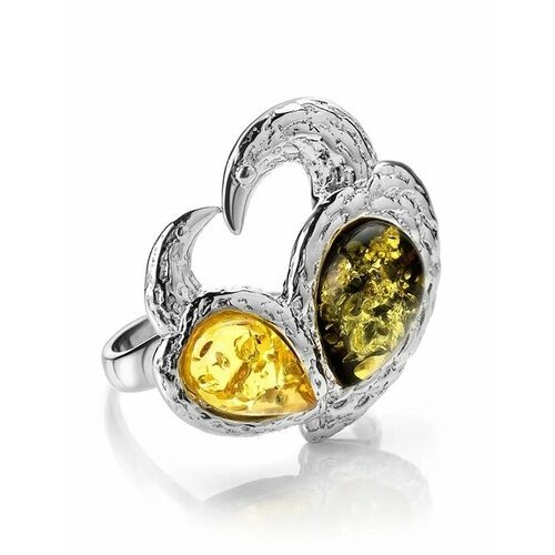 Купить Кольцо, янтарь, безразмерное, желтый, зеленый
Необычное кольцо из и янтаря двух...