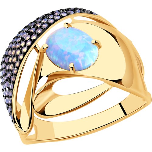 Купить Кольцо Diamant online, золото, 585 проба, фианит, опал, размер 20
<p>В нашем инт...