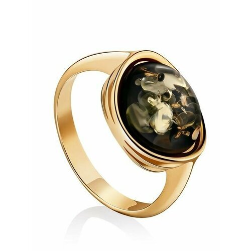 Купить Кольцо, янтарь, безразмерное, зеленый, золотой
Изящное кольцо «Амиго» из с натур...