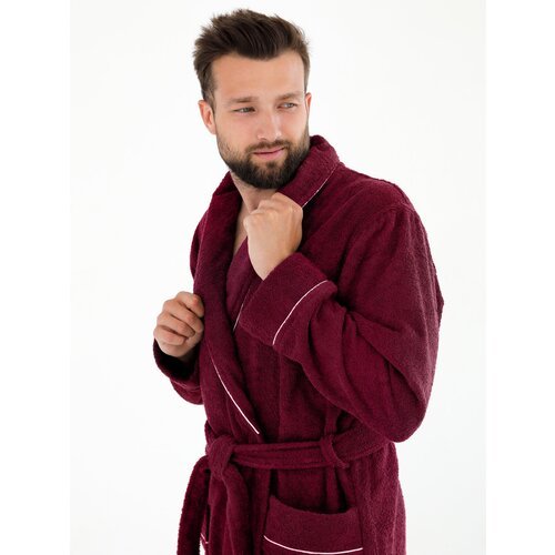 Купить Халат Everliness, размер 54, бордовый
Классический махровый халат мужской с воро...