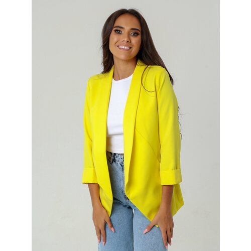 Купить Пиджак DAZZLE STYLE, размер 46, желтый
Классический женский пиджак без застежки...