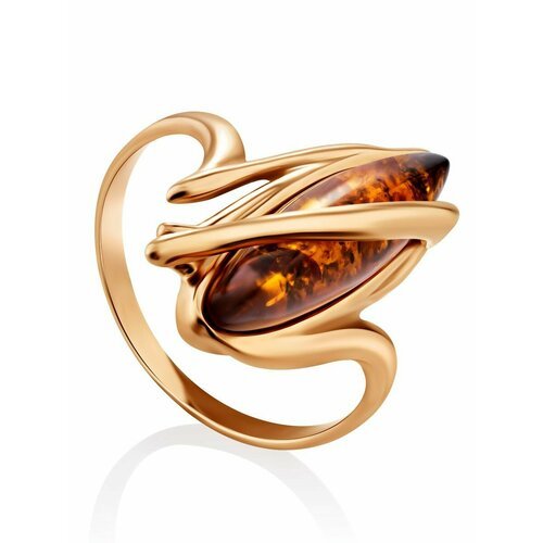 Купить Кольцо, янтарь, безразмерное, золотой, коричневый
Эффектное кольцо «Фудзияма» из...