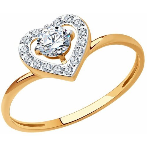 Купить Кольцо Diamant online, золото, 585 проба, фианит, размер 17, прозрачный
<p>В наш...